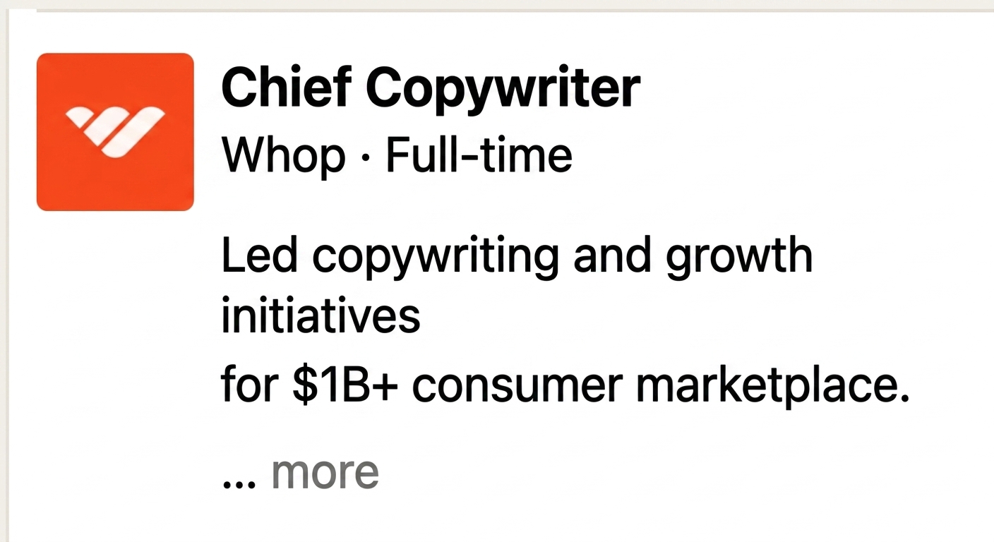 Chief Copywriter at Whop