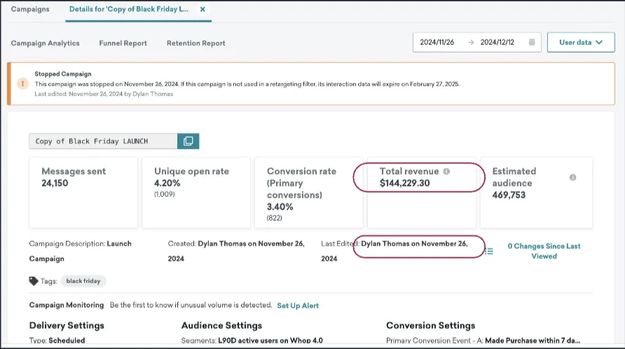 Whop: $144,229 Black Friday Launch resend
