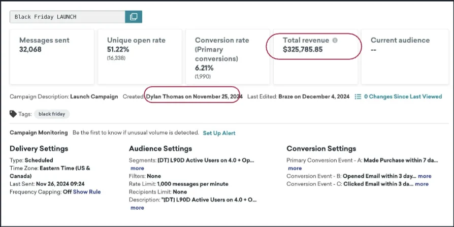 Whop: $325,785 Black Friday Launch email